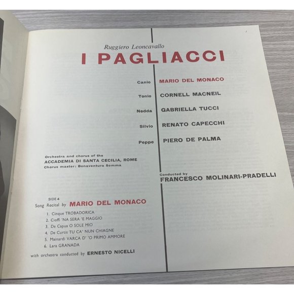 Leoncavallo Pagliacci 2LP DECCA SXL 2185-6 Del Monaco Pradelli ED1 Wallet Cover - Picture 3 of 9